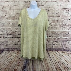Cupid Stitch Fix Gray Striped Short Sleeve Knit Top